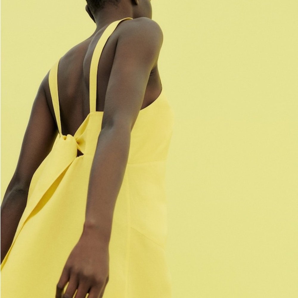 Massimo Dutti Yellow Midi Dress - Picture 3 of 8